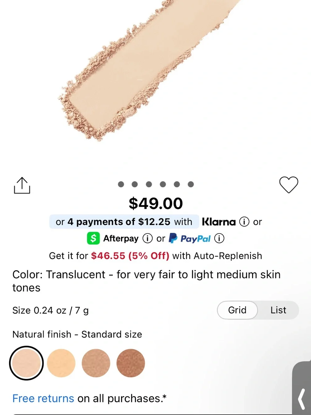 laura mercier Pressed Setting Powder Compact in Translucent